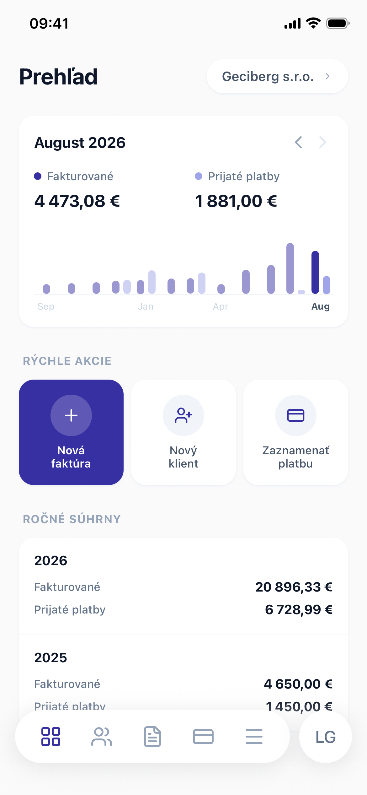 Faktury123 dashboard