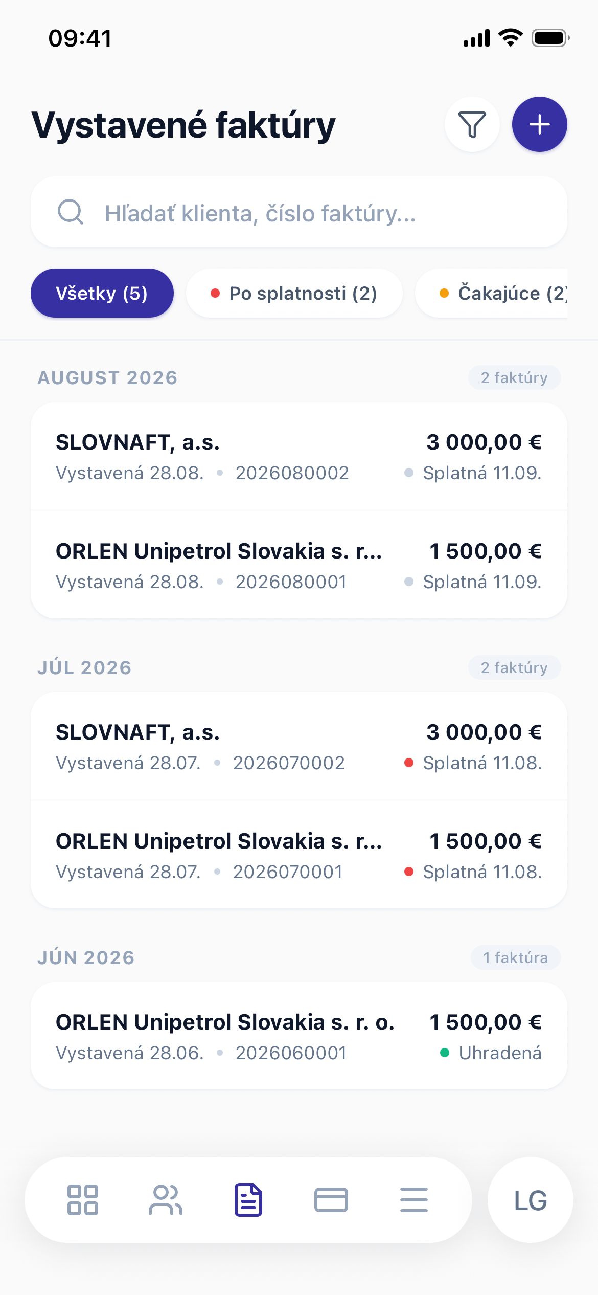 Zoznam faktúr